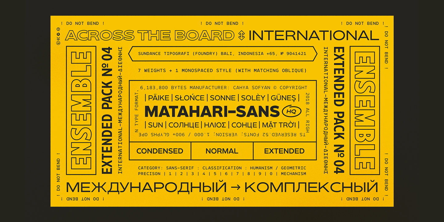 Matahari Sans 700 Bold Oblique Font preview